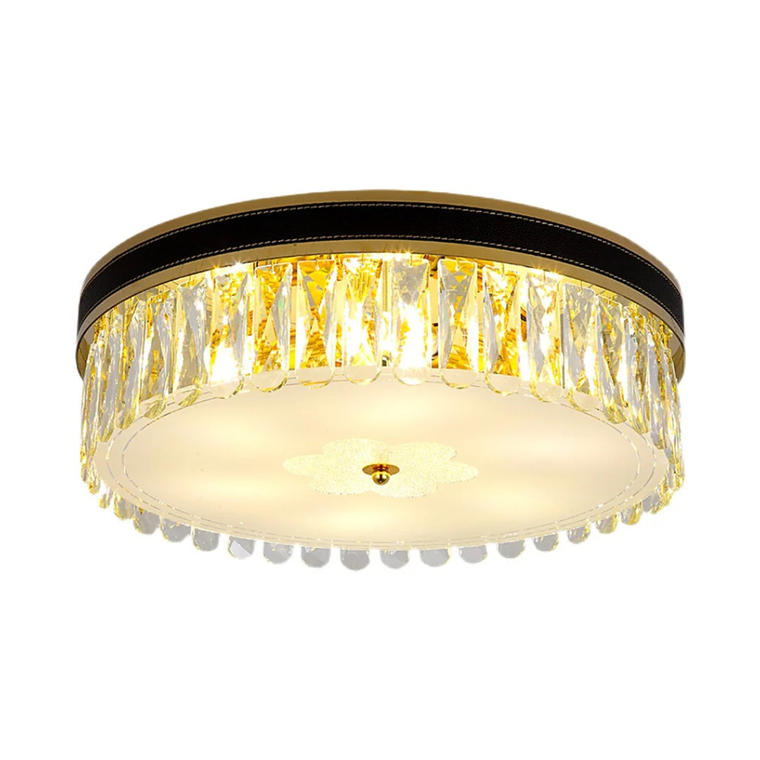 Modern Leather Crystal Ceiling Lamp