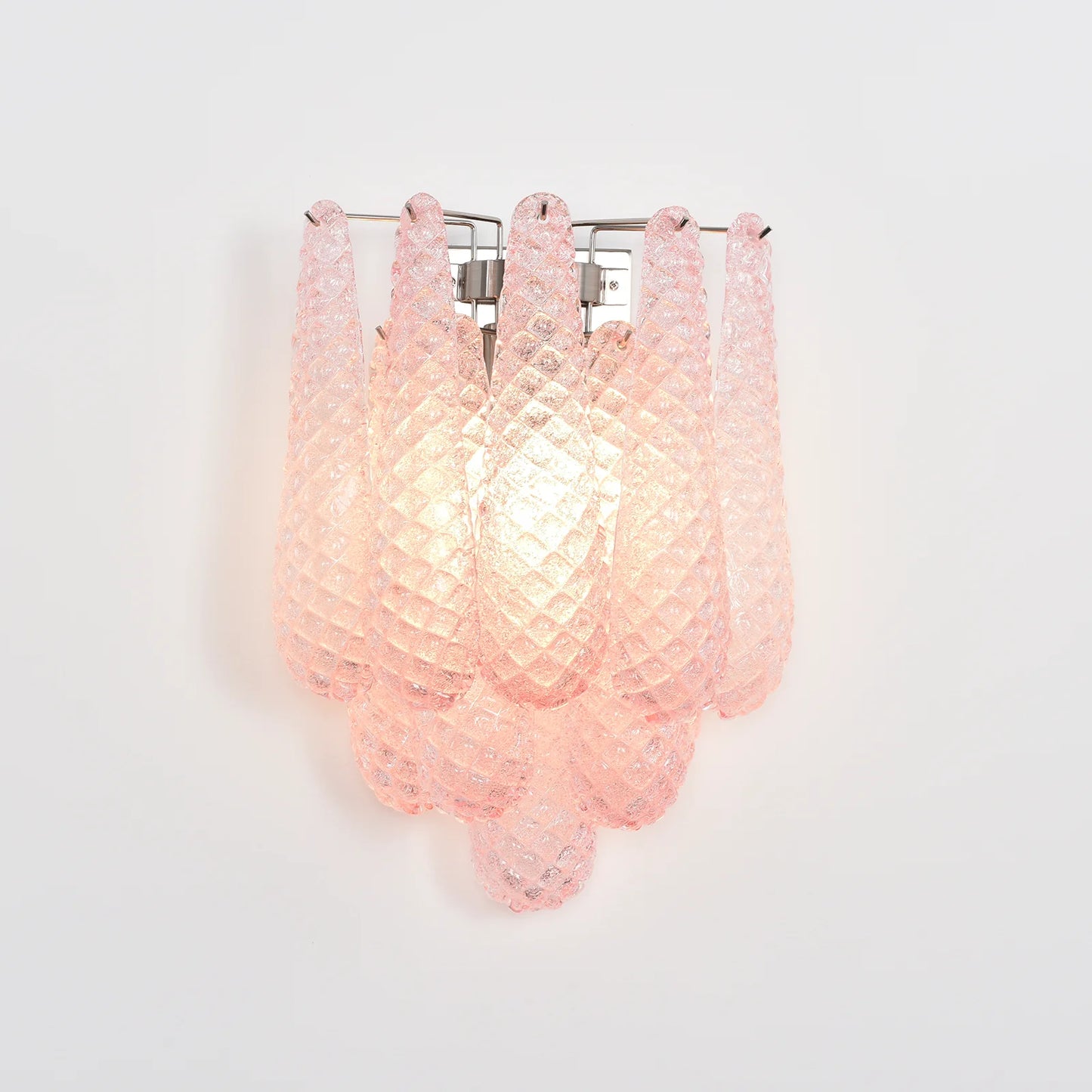 Murano Petals Glass Pink Wall Light