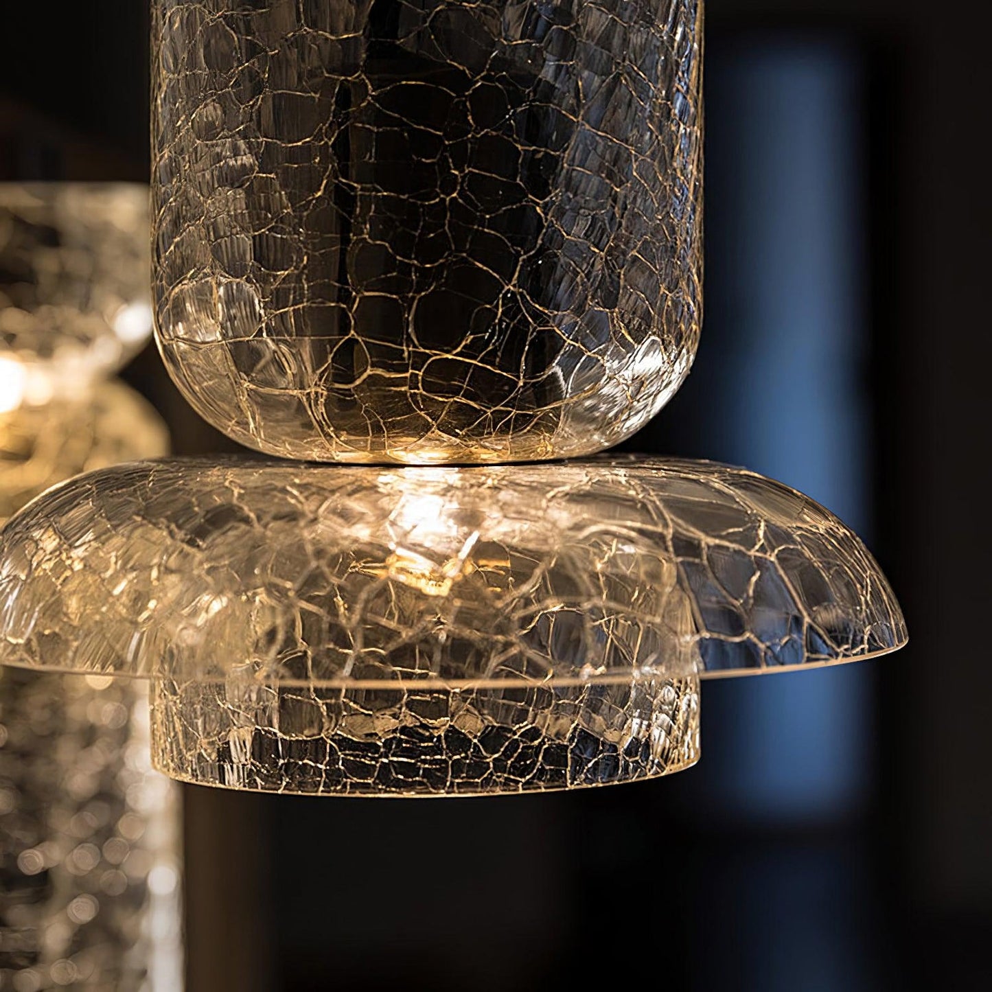 Nordic Gold Crackle Glass Pendant Light