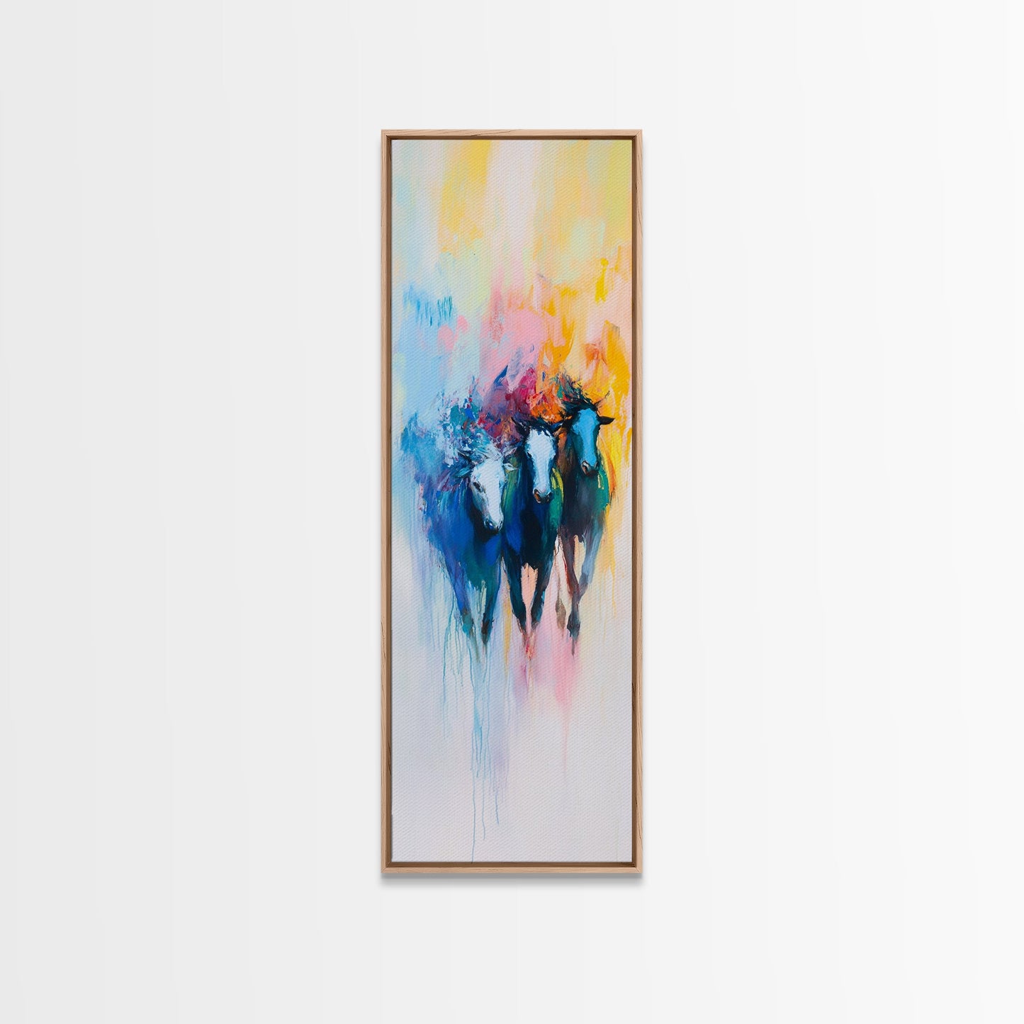 Abstract Horse Art Framed Canvas Print Colorful Western Wall Art, Bull and Bear Art, Moody Art, Farmhouse Art, Rustic Wall Art