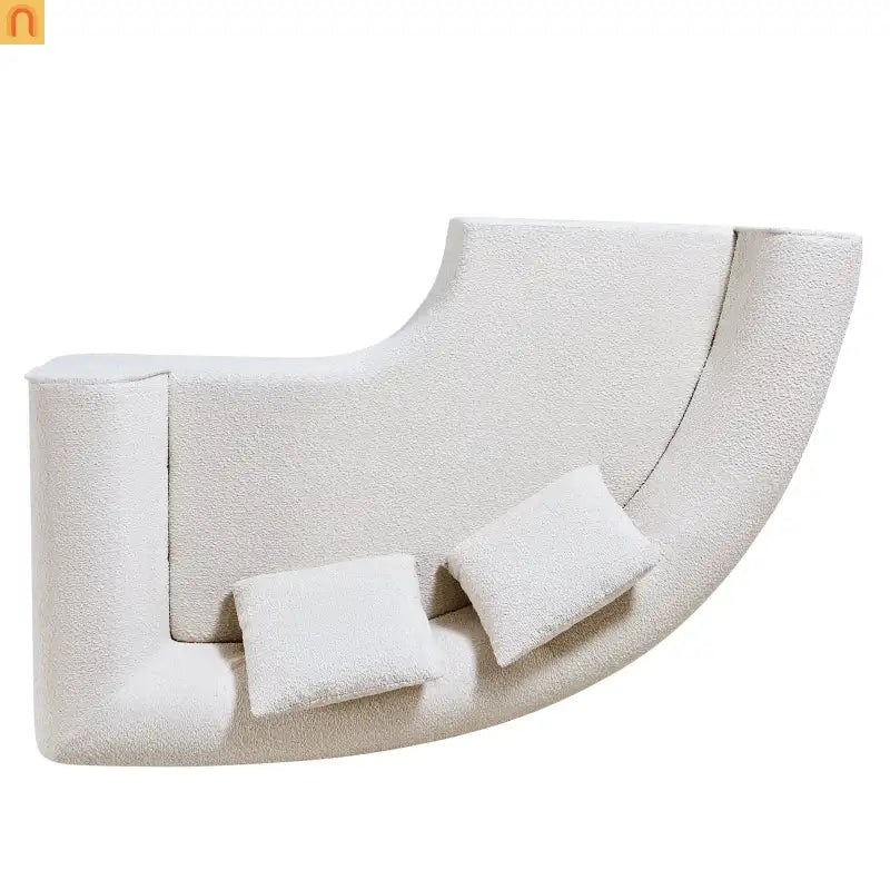 Sectional Sofa Curved L-Shape High-Density Foam Almond 4 Seat 110 In