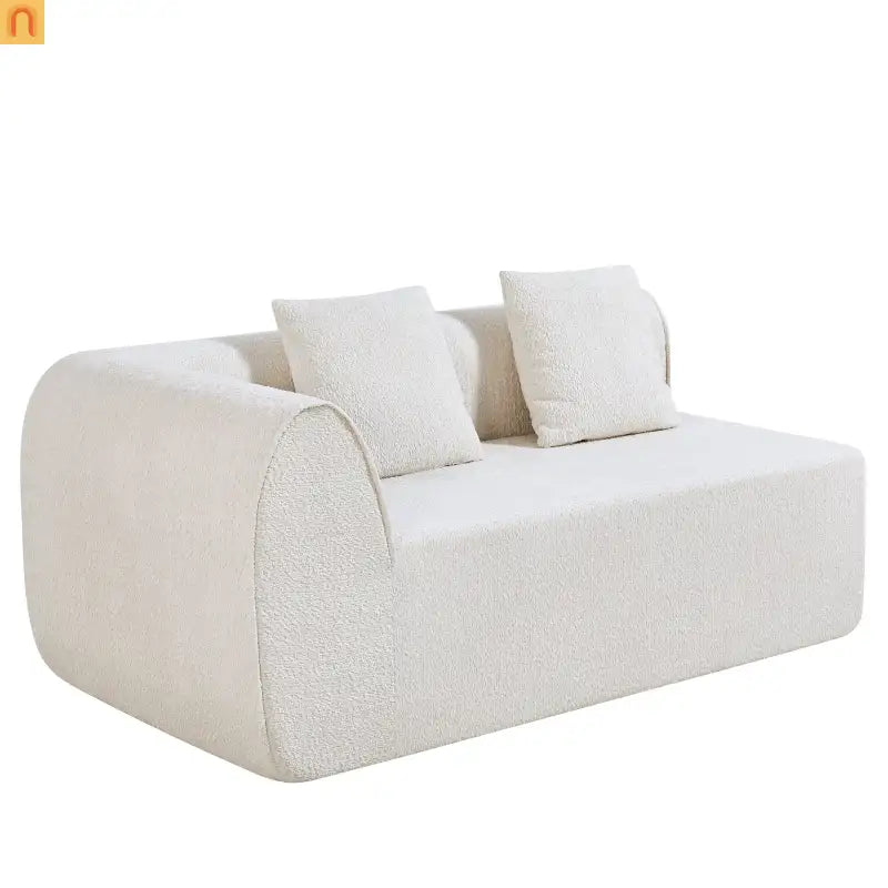 Sectional Sofa Curved L-Shape High-Density Foam Almond 4 Seat 110 In