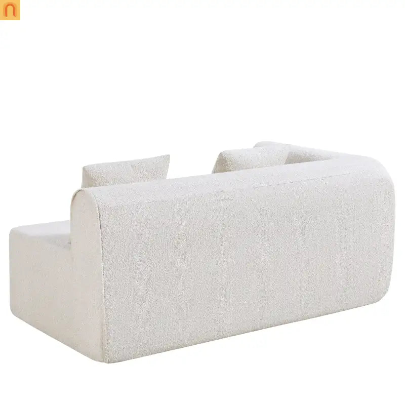 Sectional Sofa Curved L-Shape High-Density Foam Almond 4 Seat 110 In