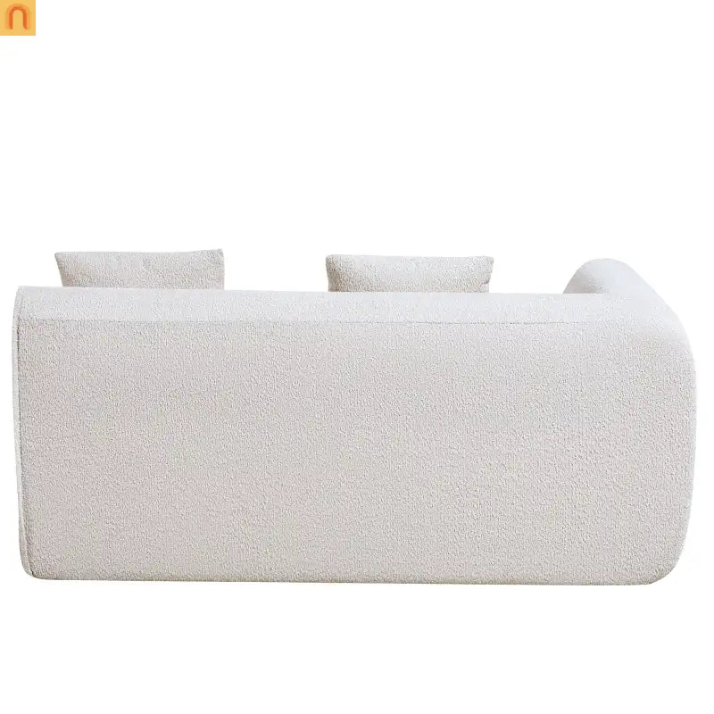 Sectional Sofa Curved L-Shape High-Density Foam Almond 4 Seat 110 In