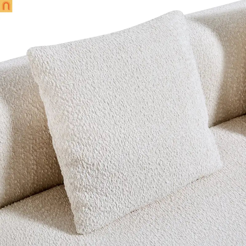 Sectional Sofa Curved L-Shape High-Density Foam Almond 4 Seat 110 In