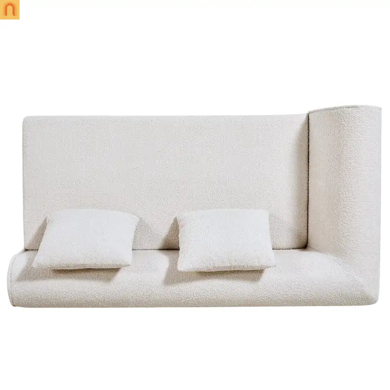 Sectional Sofa Curved L-Shape High-Density Foam Almond 4 Seat 110 In
