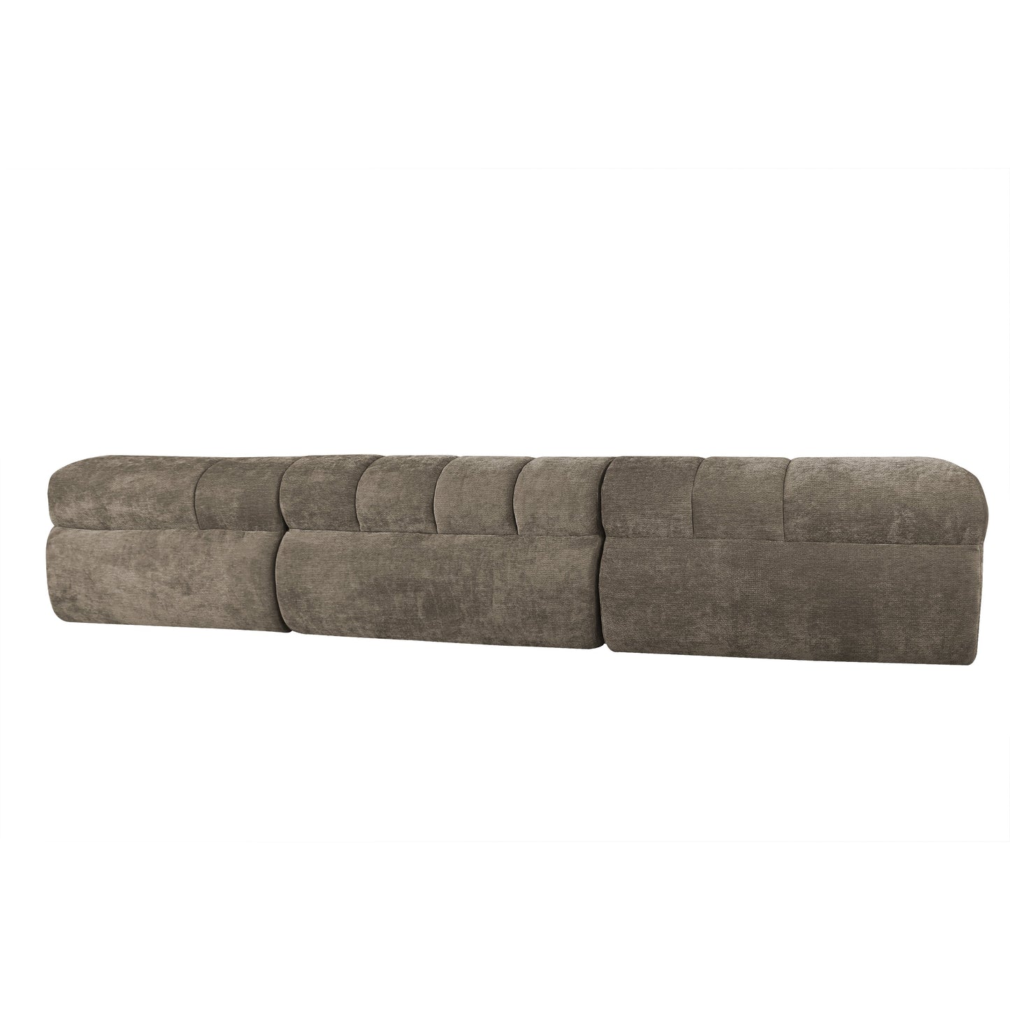 Sectional Sofa L-Shape High-Density Foam Espresso 4 Seat 122 In