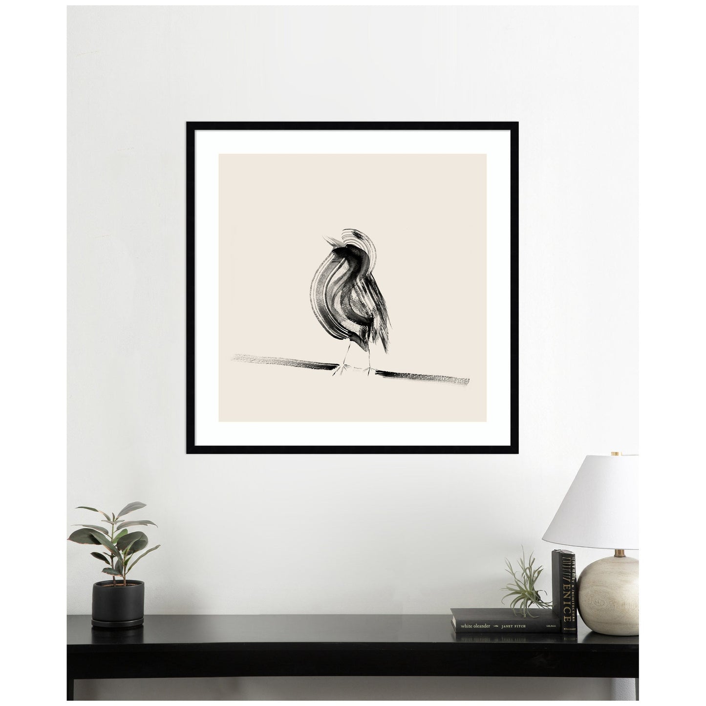 Bird on a Branch by Danushka Abeygoda Framed Wall Art Print