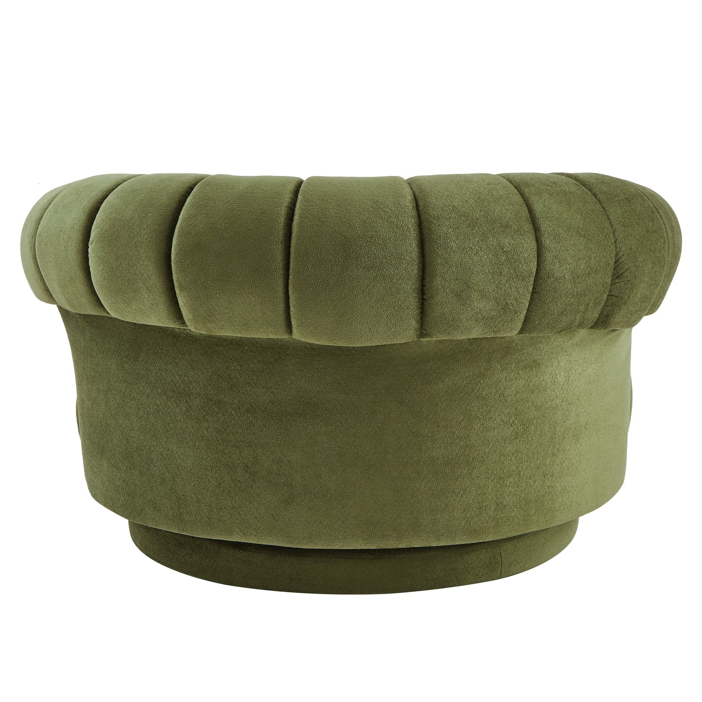 Swivel Accent Chair 360 Degree Chenille Green Oversized Round 45.9x42.7 In