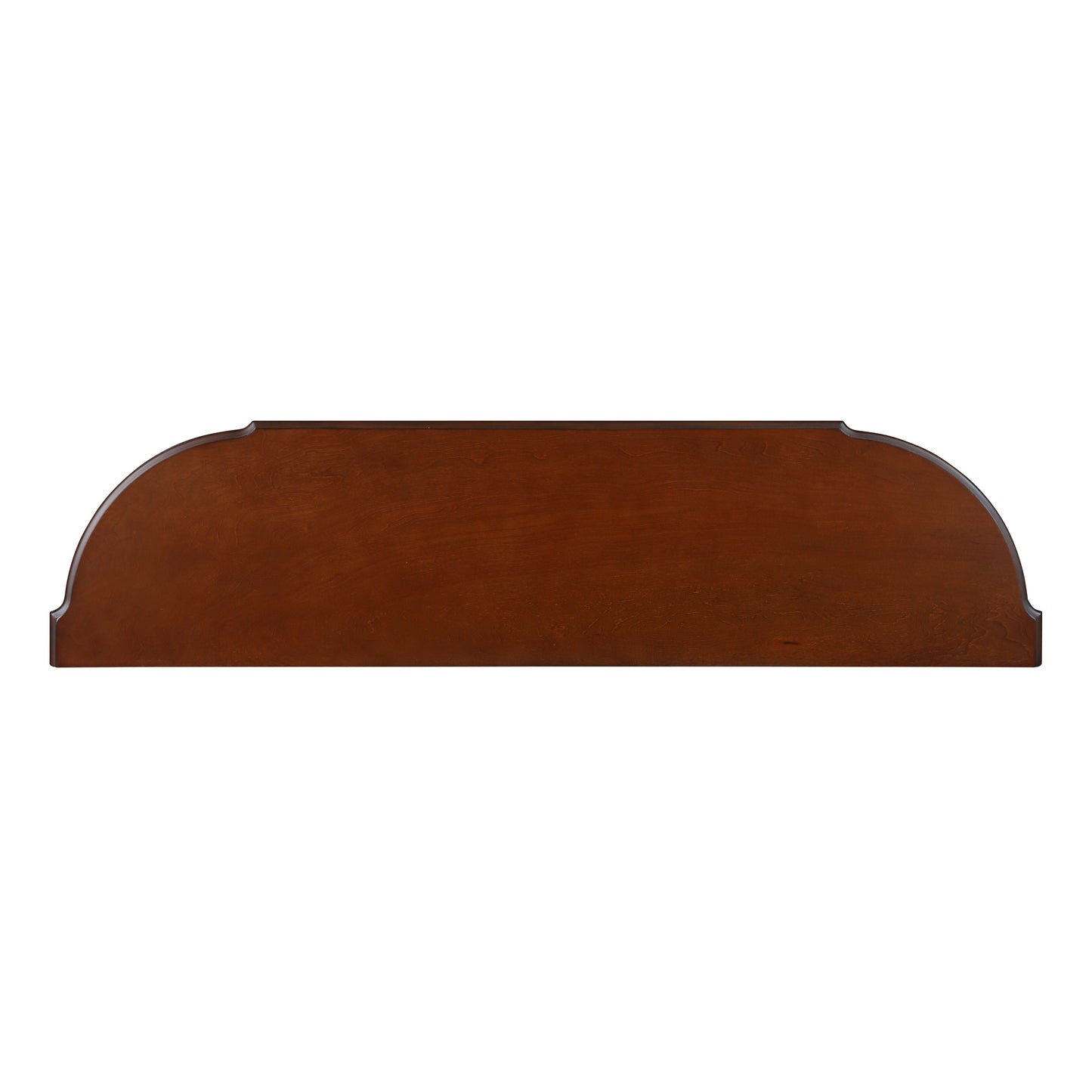 Retro Curved Wood Console Table, 52 inch Circular Half Moon Sofa Table with Open Shelf and 2 Drawers, Solid Wood Entry Table for Living Room, Hallway, Navy Blue + Brown Top
