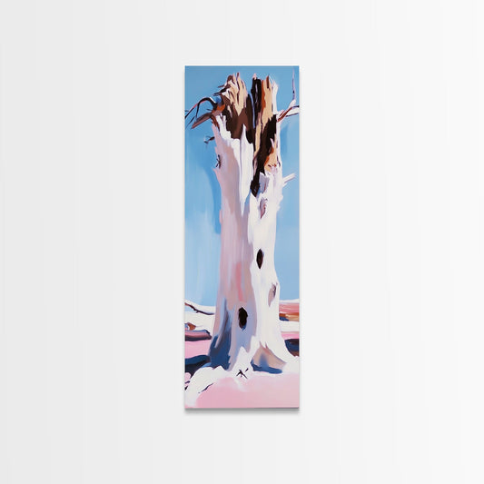 Weathered Tree, Rustic Nature Art, Boho Wall Decor, Desert Aesthetic, Western Artwork, Vintage Tree Painting, Canvas Print