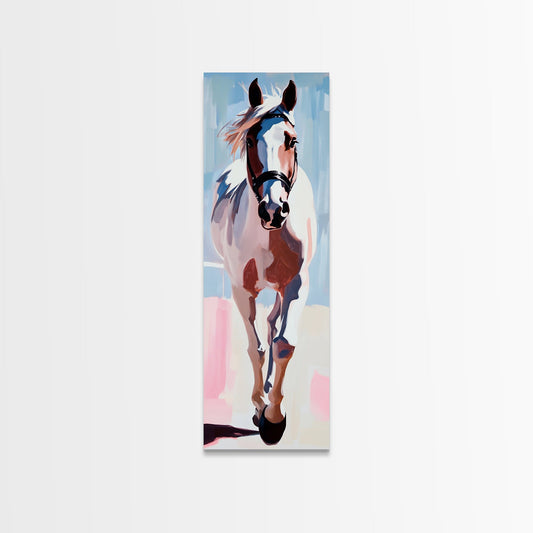 Graceful Running Horse Vintage Horse Art Framed Canvas Print Western Home Decor Minimalist Art Living Room Art