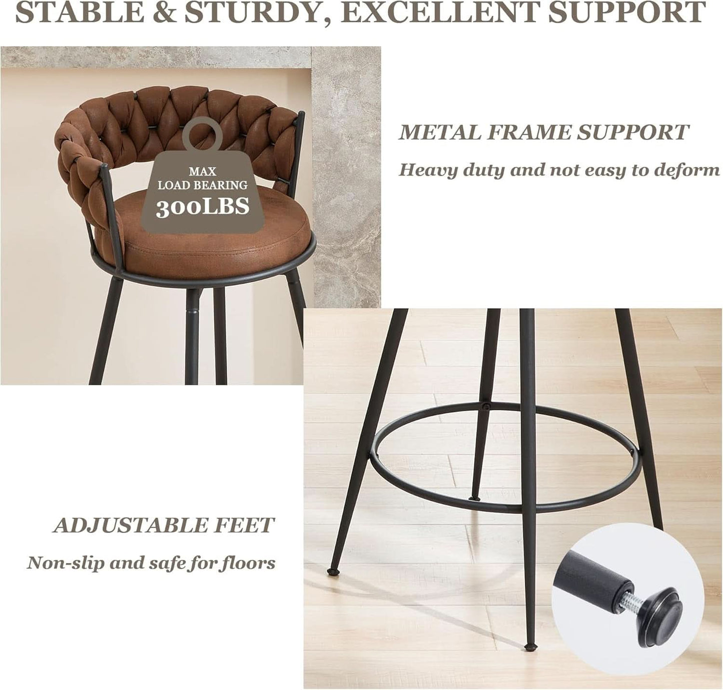 Modern Swivel Bar Stools Set of Two Stylish Design