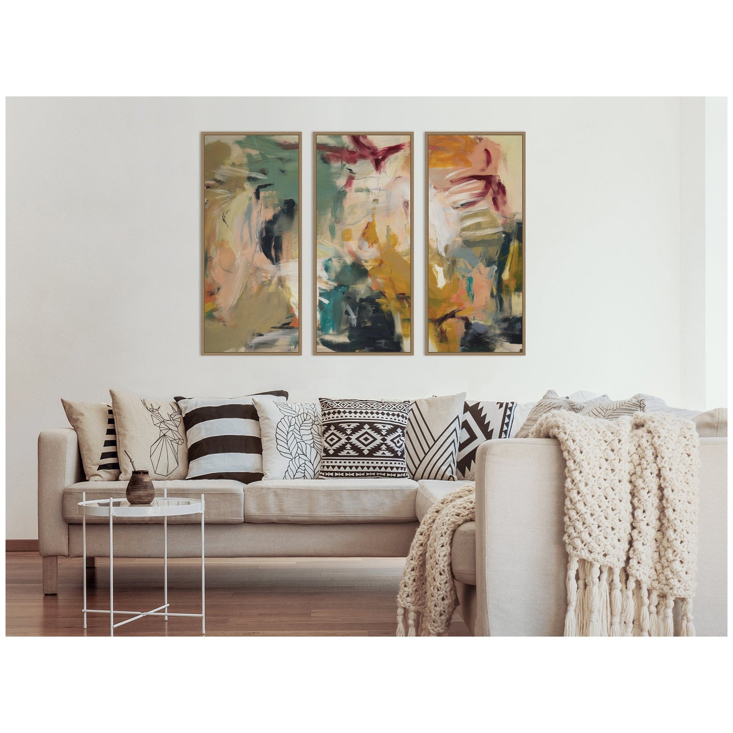 Painted Storm No. 2 Panel 3 Piece Framed Canvas Wall Art Set by Amy Lighthall