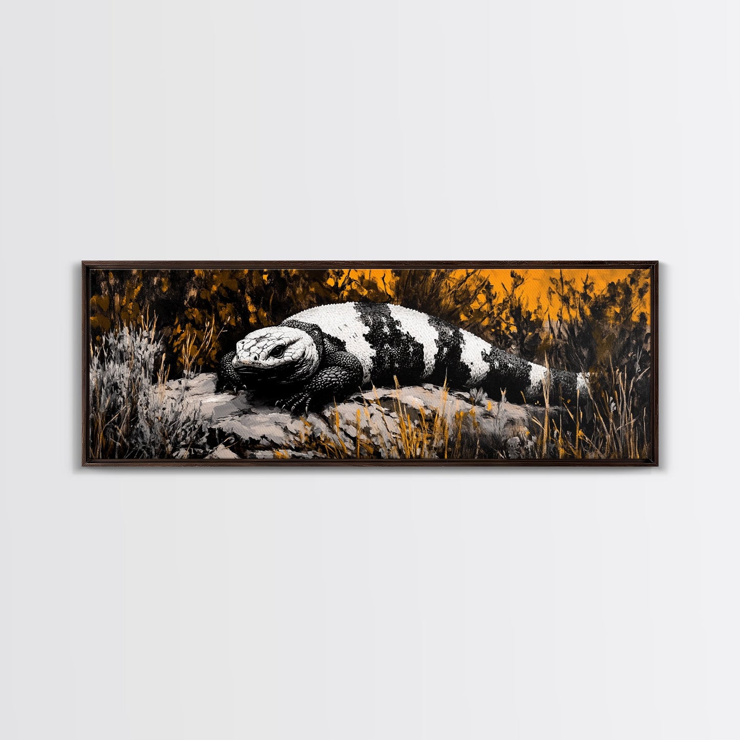 Gila Monster, Desert Reptile, Wildlife Art, Canvas Print, Nature Lover Gift, Rustic Wall Decor, Southwestern Art, Home Office Wall Art