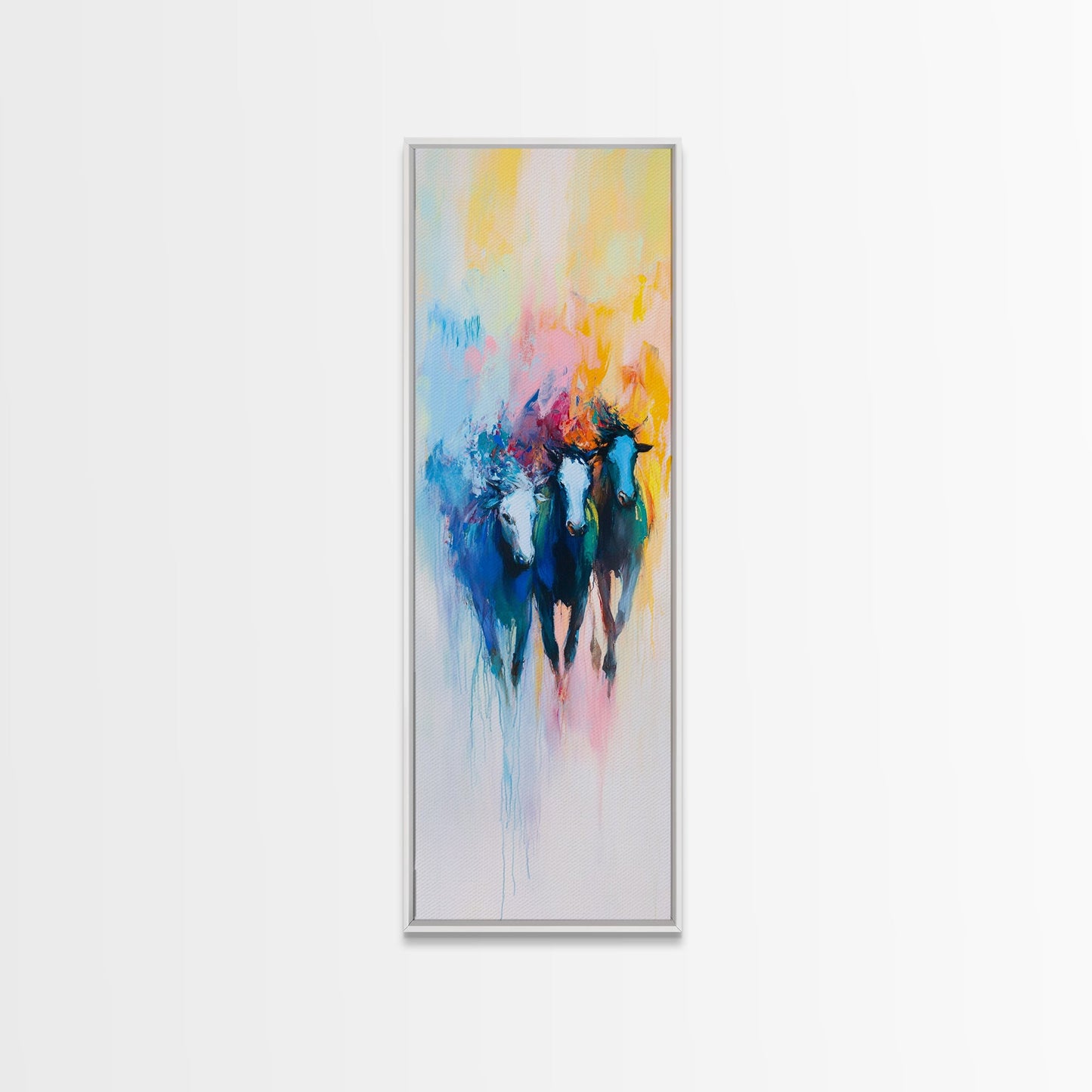 Abstract Horse Art Framed Canvas Print Colorful Western Wall Art, Bull and Bear Art, Moody Art, Farmhouse Art, Rustic Wall Art