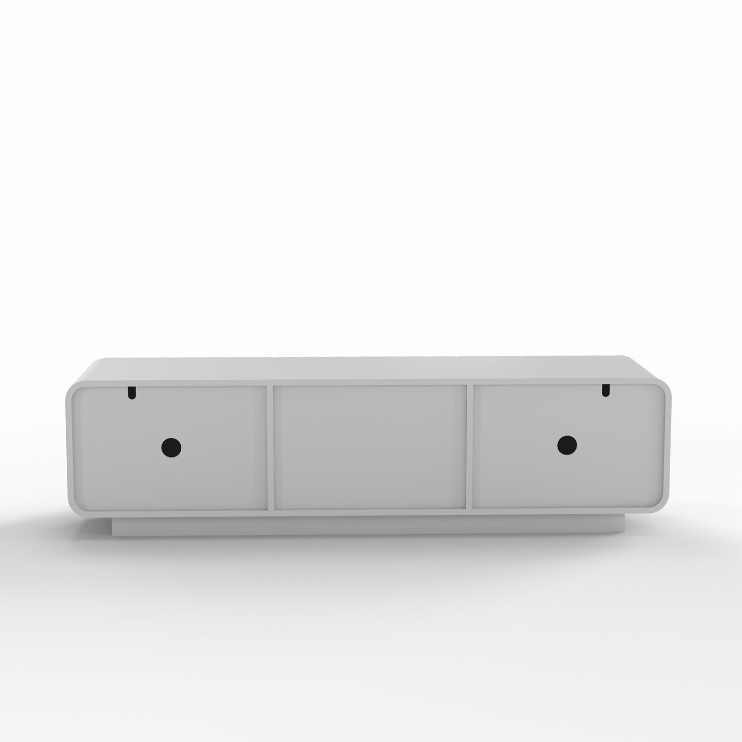 TV Stand Spiral Wave White MDF Floating Base Fits 60 In TV 58.3 In
