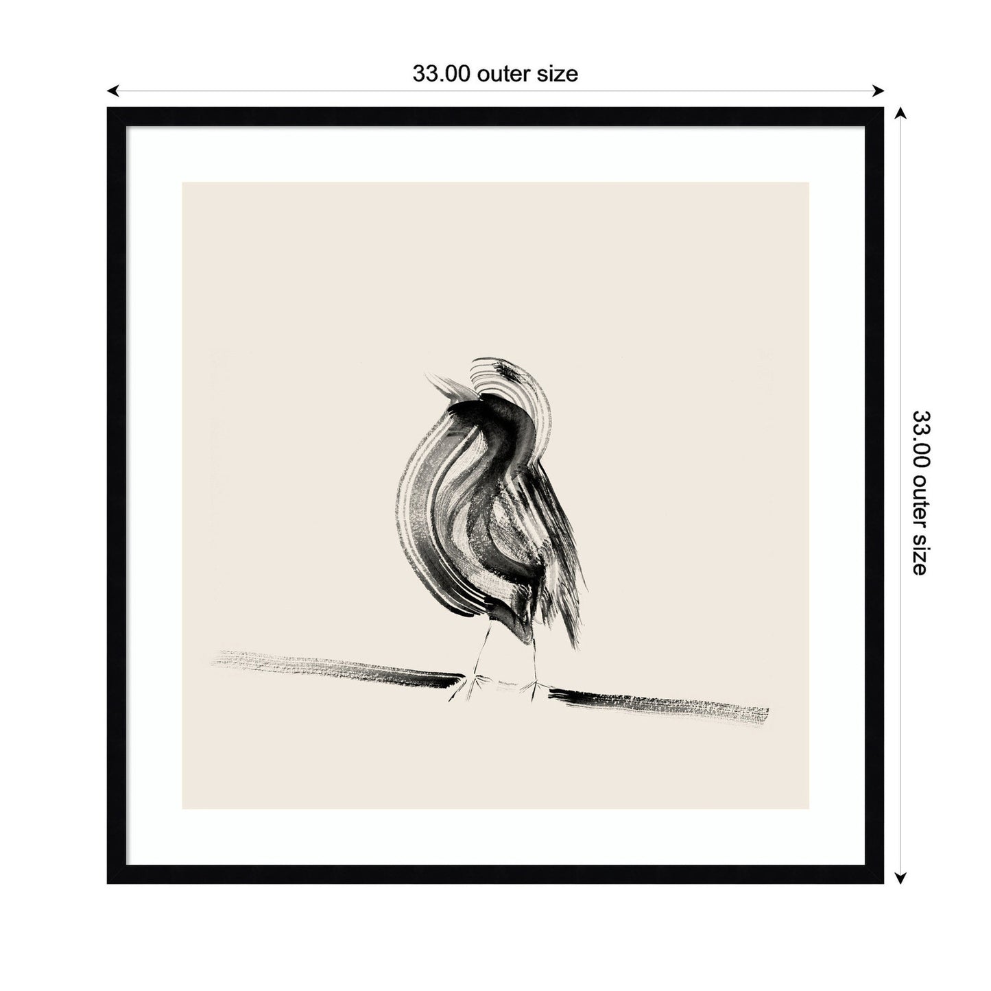 Bird on a Branch by Danushka Abeygoda Framed Wall Art Print