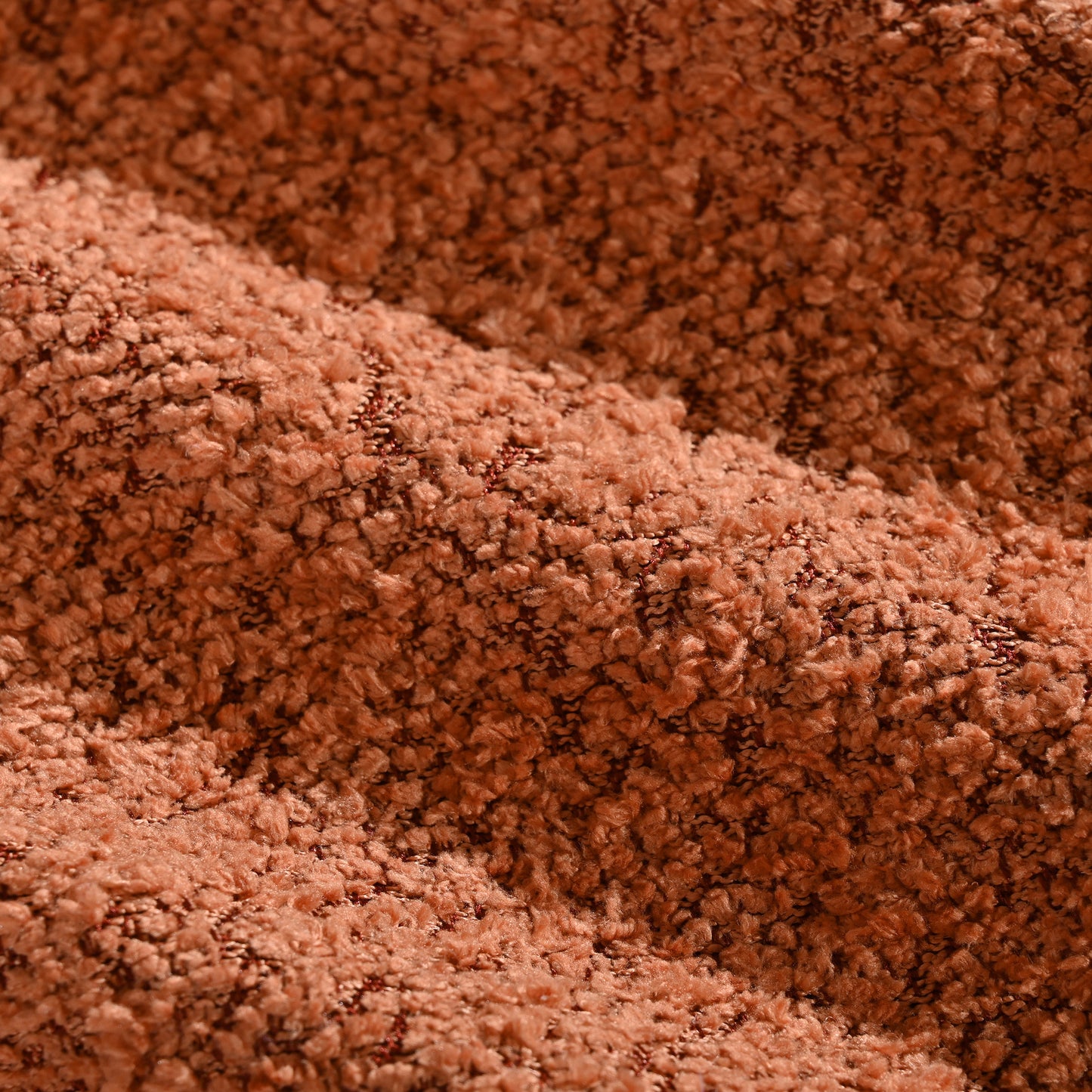 Sectional Sofa L-Shape Boucle Orange 4 Seat Ottoman 110 In