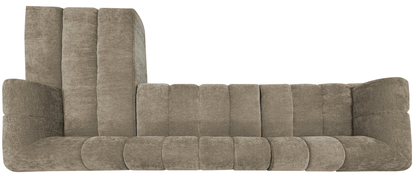 Sectional Sofa L-Shape High-Density Foam Espresso 4 Seat 122 In