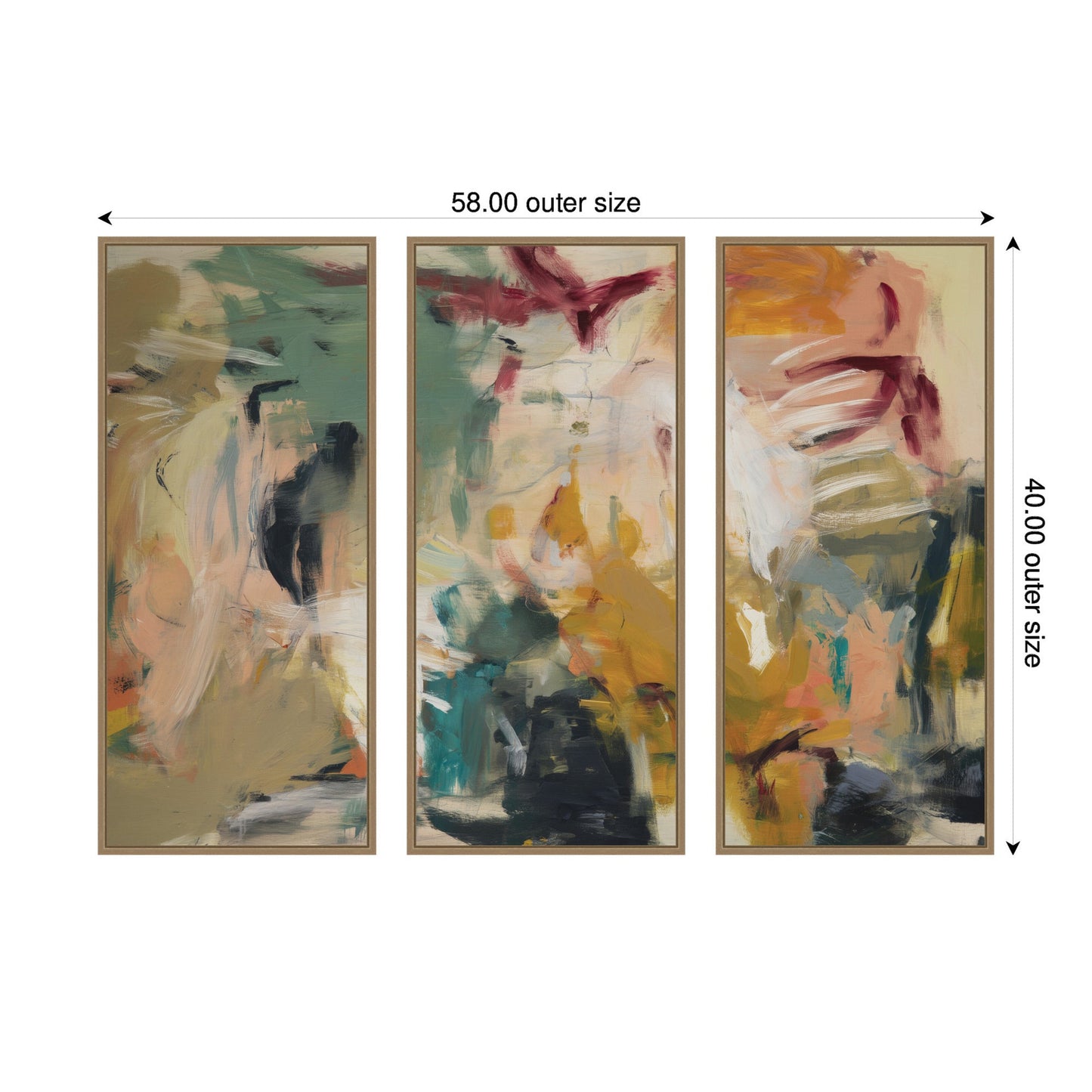 Painted Storm No. 2 Panel 3 Piece Framed Canvas Wall Art Set by Amy Lighthall