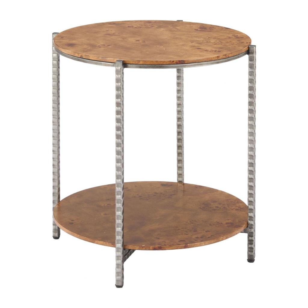 Adna Wood Top Brown Side Table