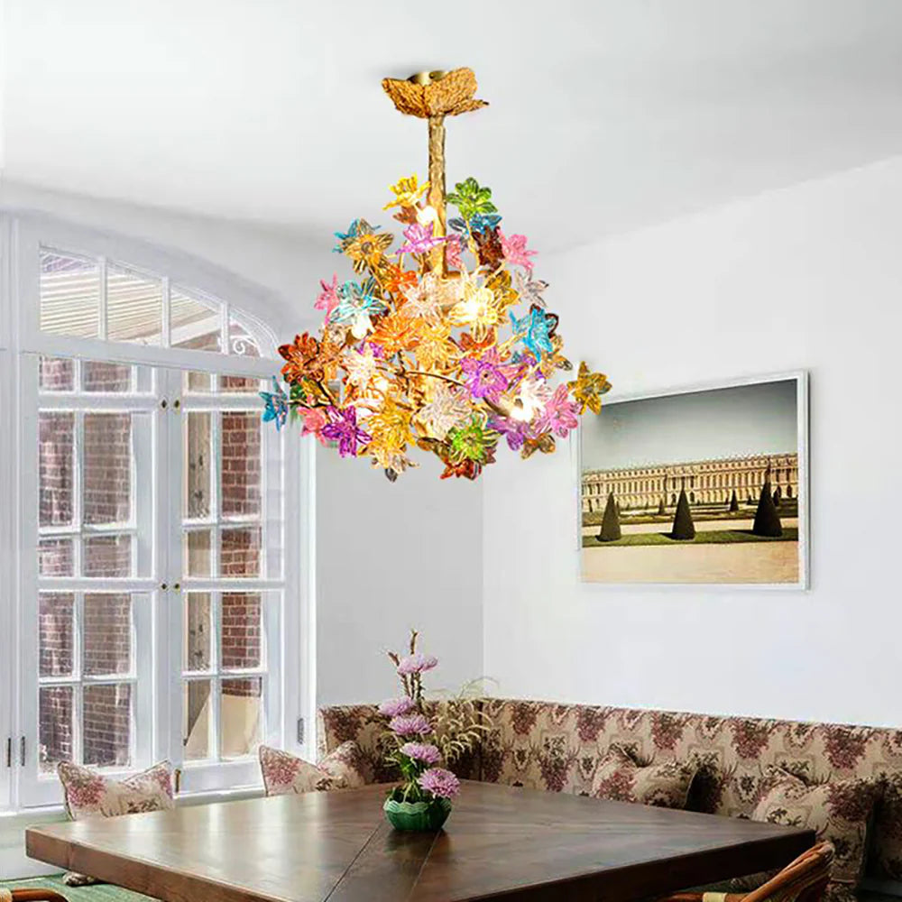 Art Stained Glass Tree Branch Chandelier
