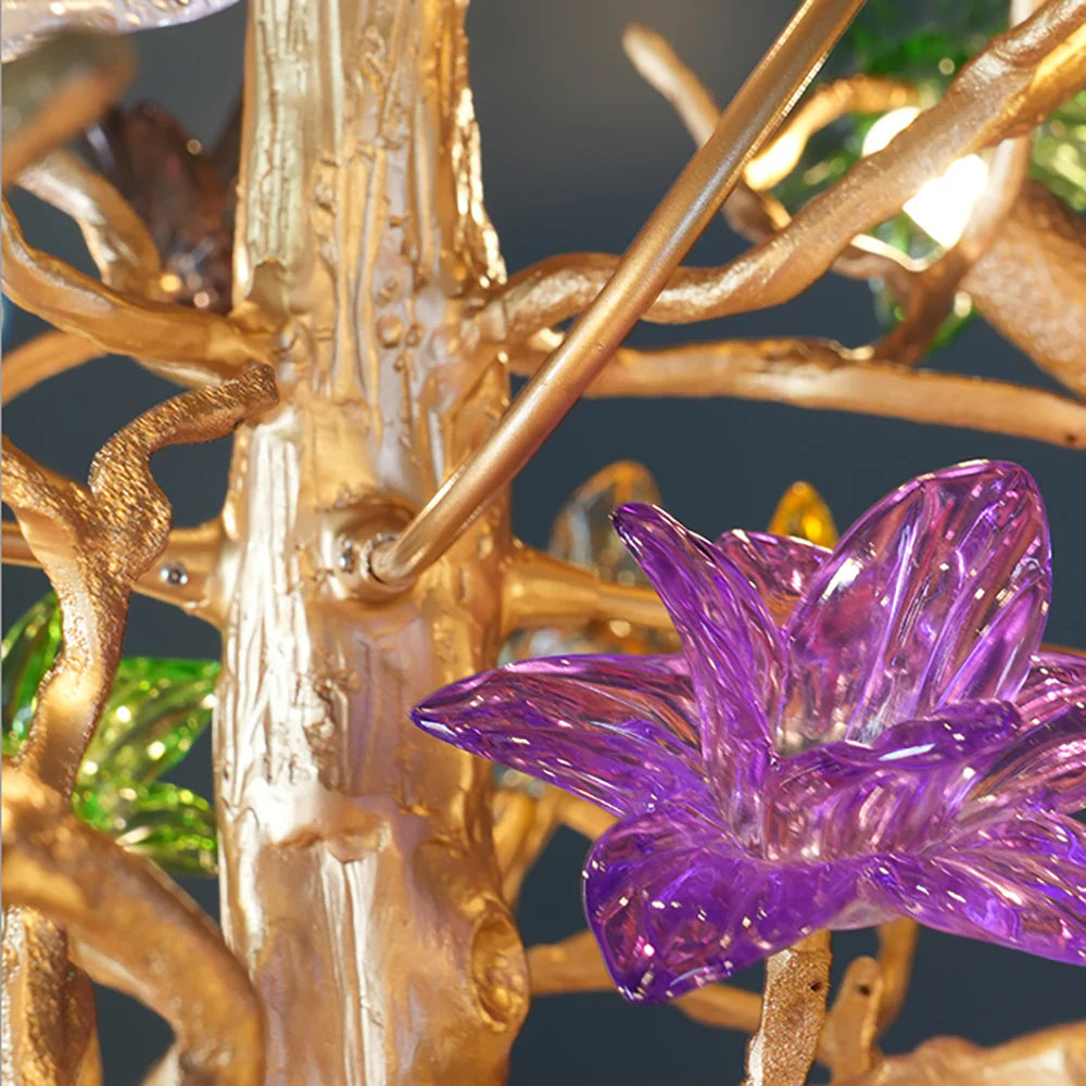 Art Stained Glass Tree Branch Chandelier