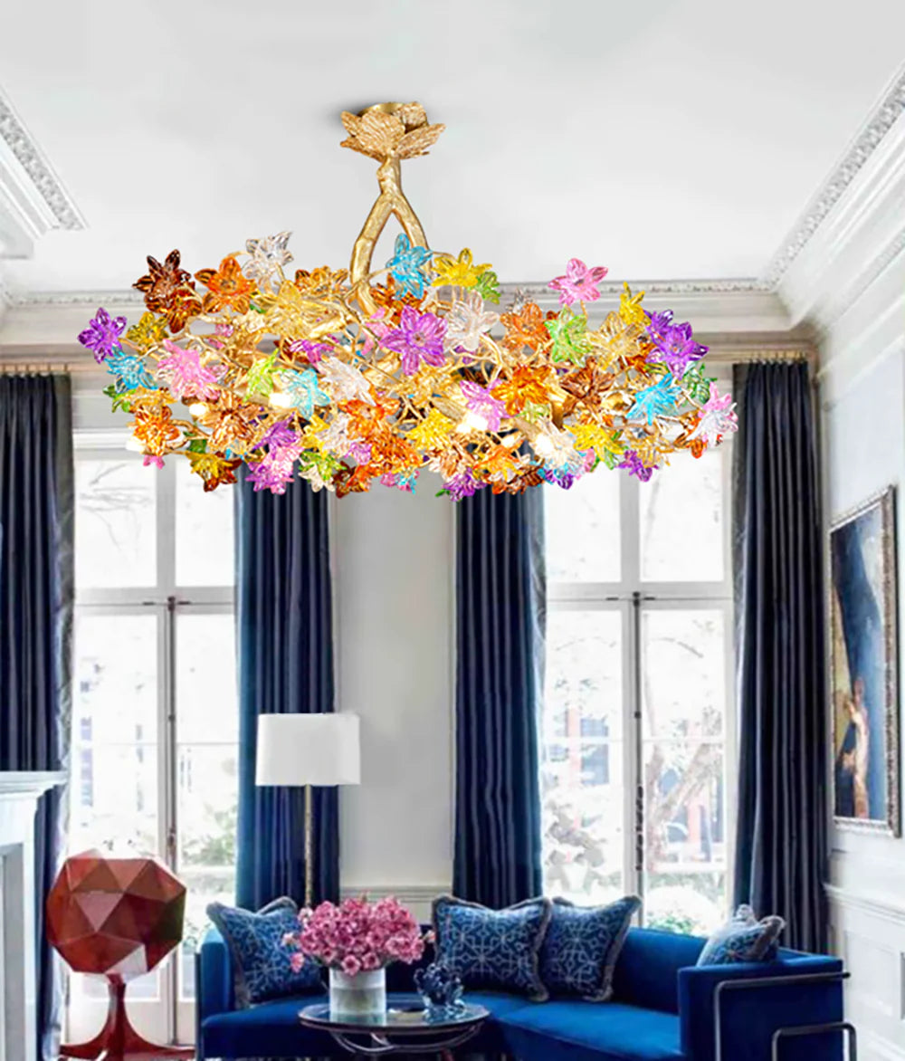 Art Stained Glass Tree Branch Chandelier
