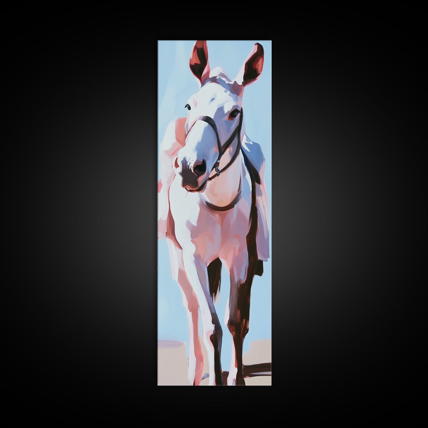 White Horse, Equestrian Art, Modern Farmhouse, Framed Canvas Print, Rustic Wall Art, Boho Western Style, Living Room Wall Art