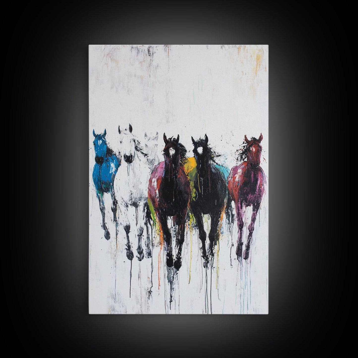 Modern Cowgirl, Western Fashion, Framed Canvas Print, black cowgirl painting, pink abstract art, light pink wall art, bold color art, gift idea for her