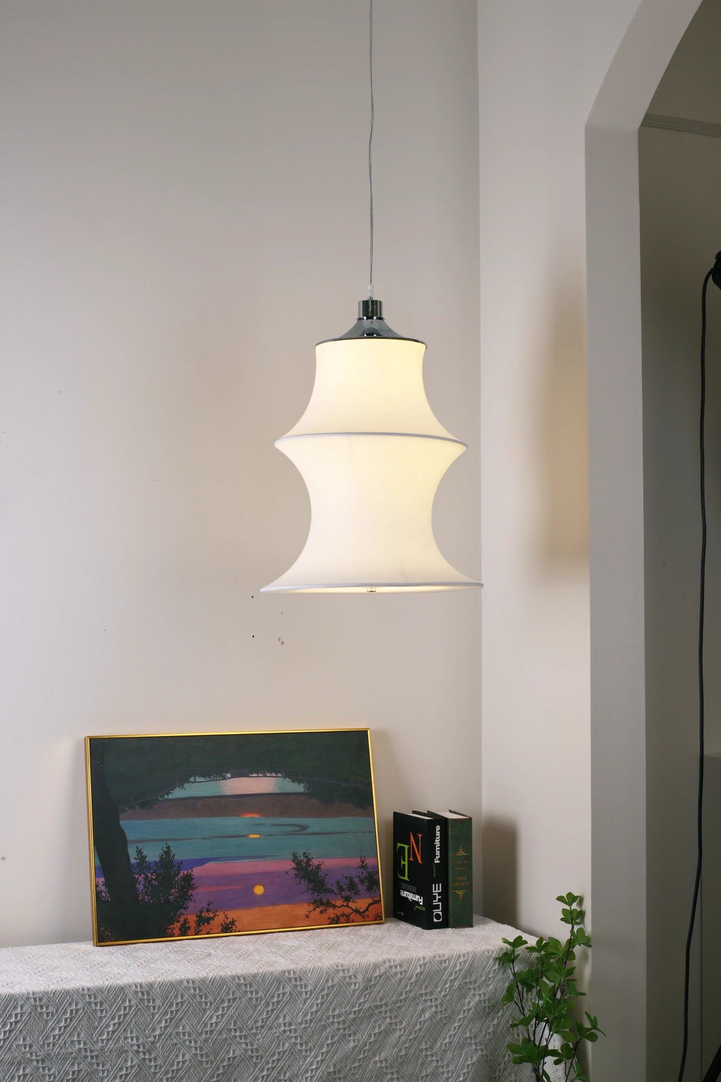 Fabric Long Strip Pendant light