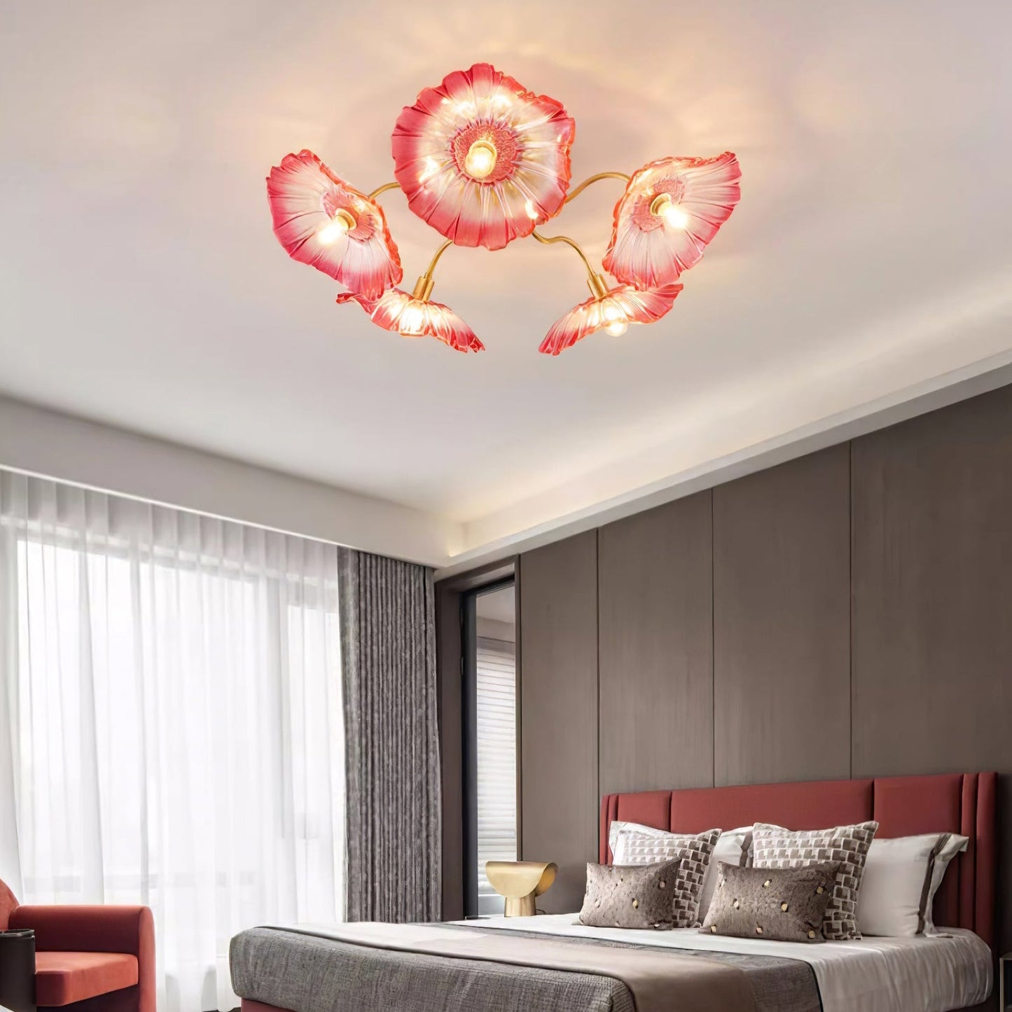 Lotus Leaf Glass Ceiling Lamp