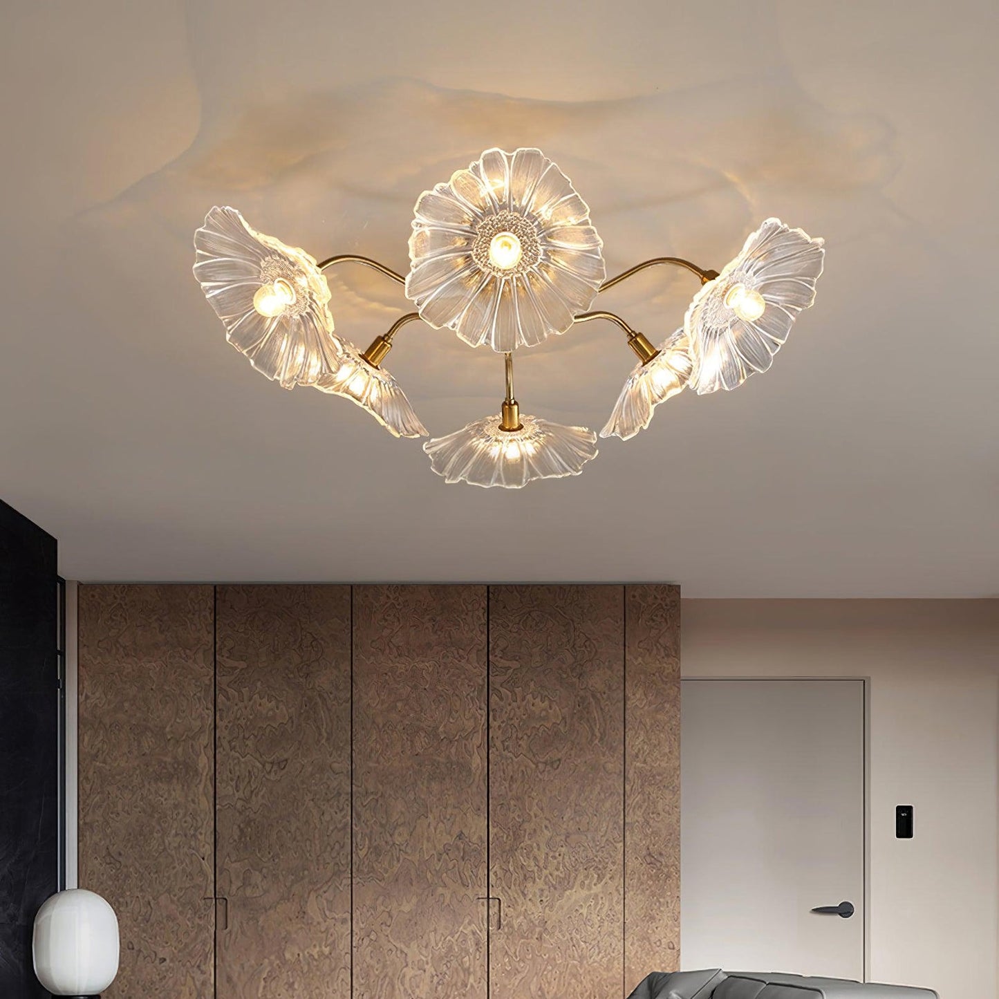 Lotus Leaf Glass Ceiling Lamp