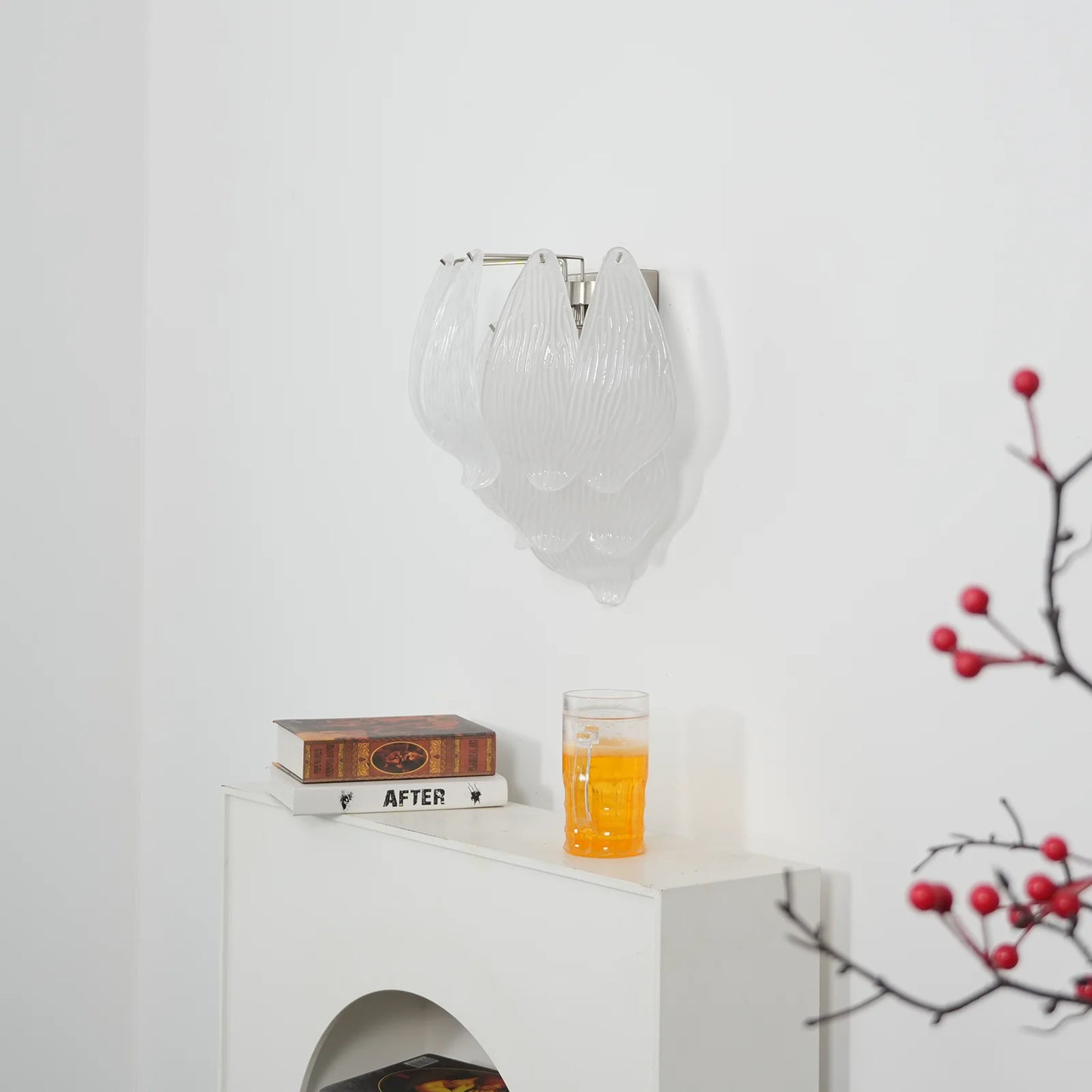 Frosted Petal Glass Wall Light
