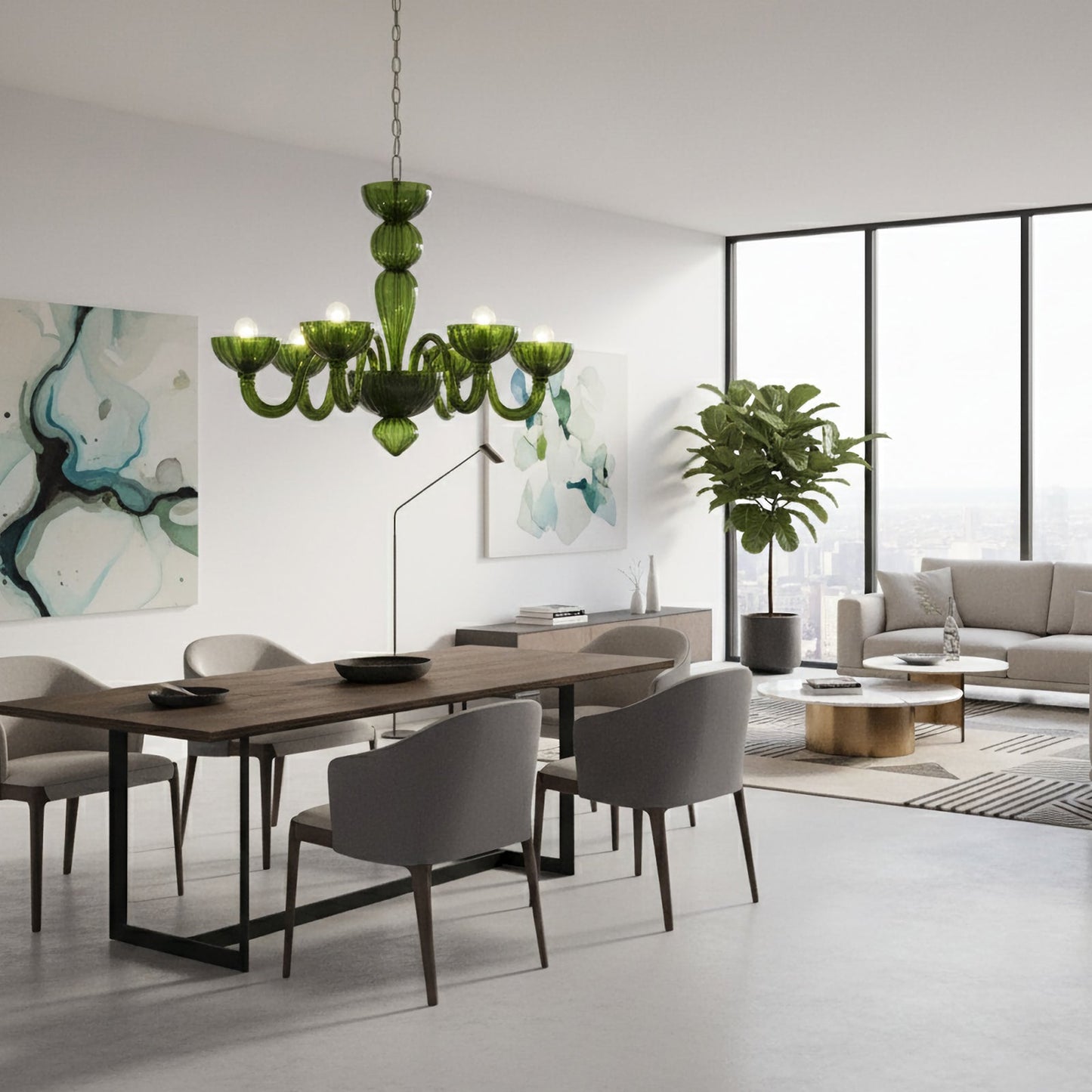 Green Ares Murano Glass Chandelier