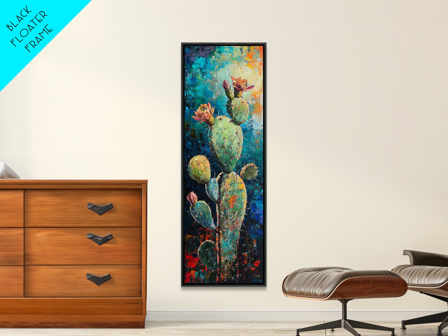 Blooming Cactus, agave painting, desert painting, southwest wall art, botanical prints, rustic wall art, floral artwork, Canvas Print