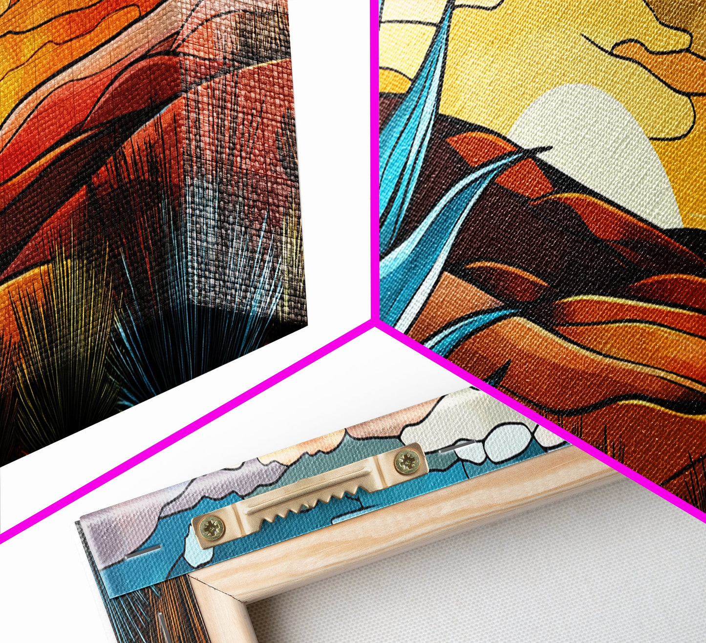 Mexicano Art - Blue Agave At Sunset - Framed Canvas Print - Agave Painting - Blue Agave - Chicano Wall Art - Mexican Art Agave Art