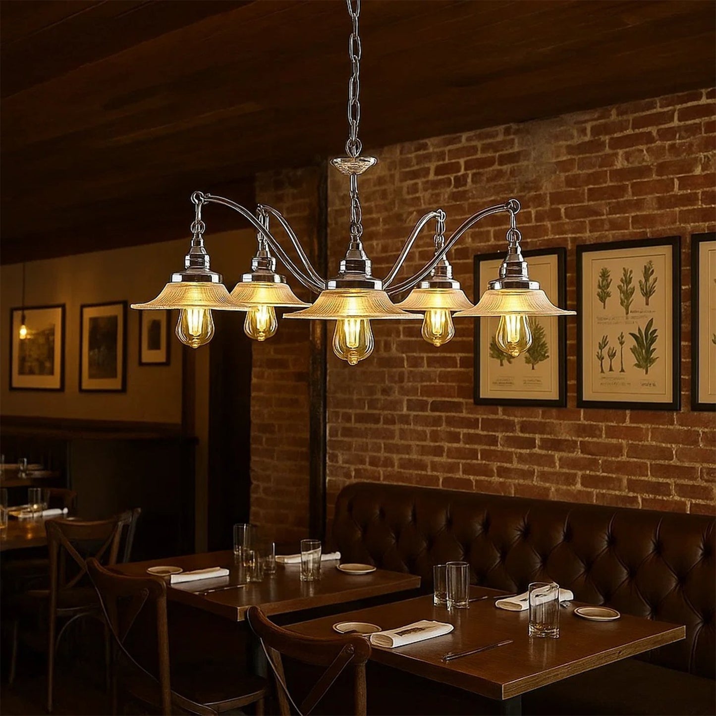 Farmhouse Glass Chandelier