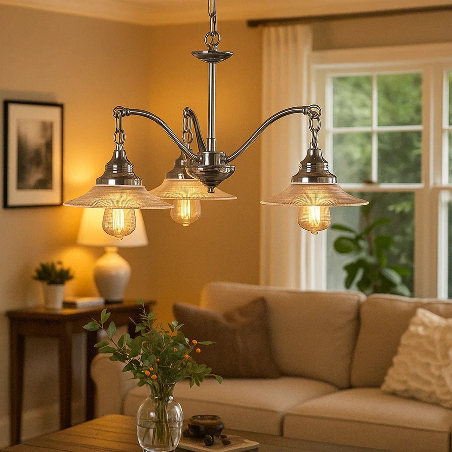 Farmhouse Glass Chandelier