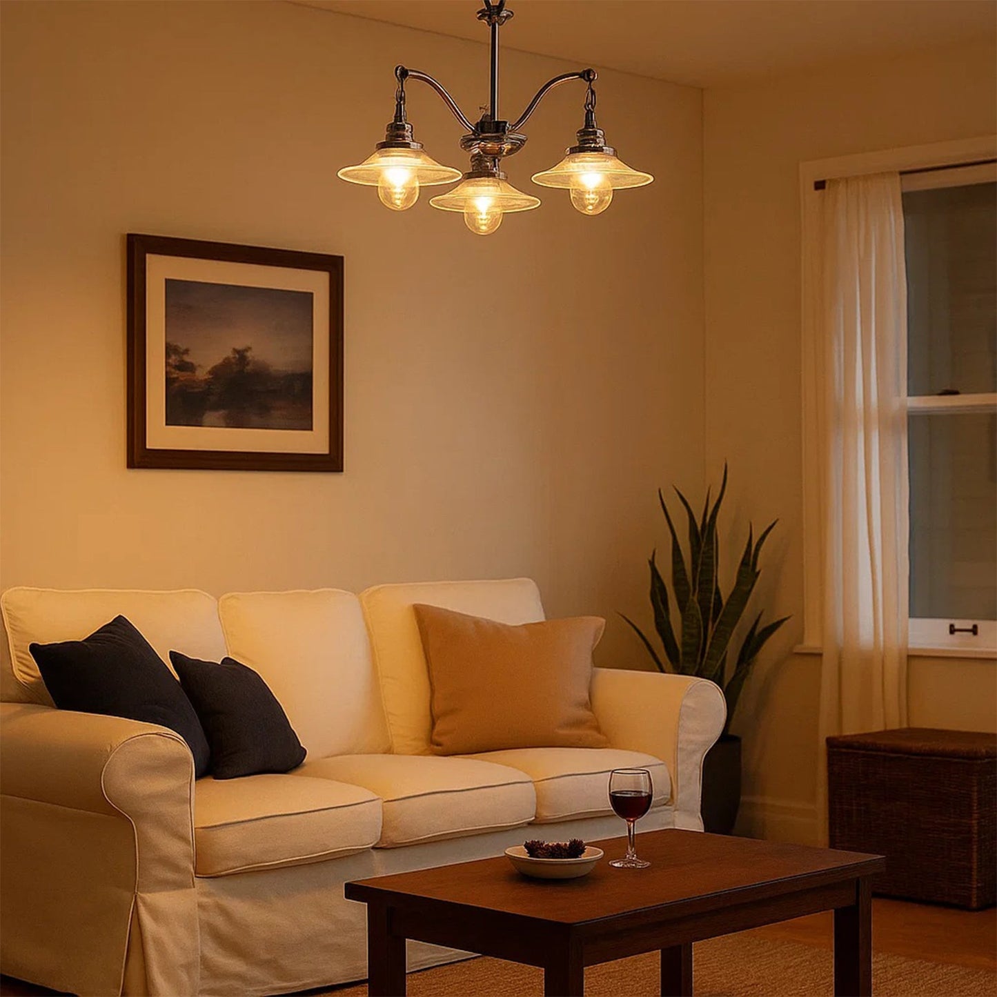 Farmhouse Glass Chandelier