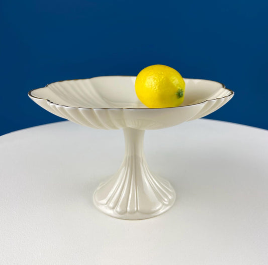Lenox Classic Compote. Cream Colored Porcelain, Footed Fruit Stand or Serving Dish. Made in the USA. Dining Room Decor. Gift for Him or Her.