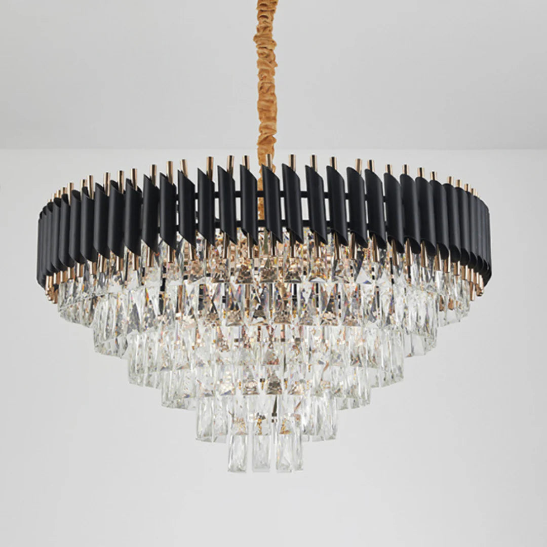 Round Raindrop Crystal Chandelier