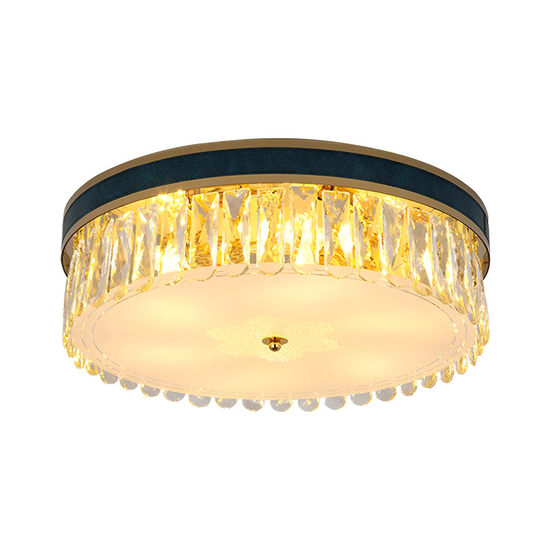 Modern Leather Crystal Ceiling Lamp