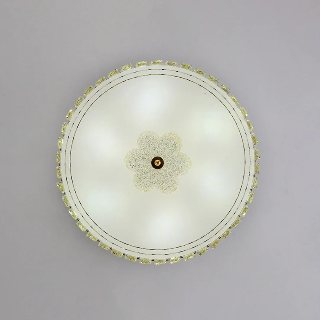 Modern Leather Crystal Ceiling Lamp