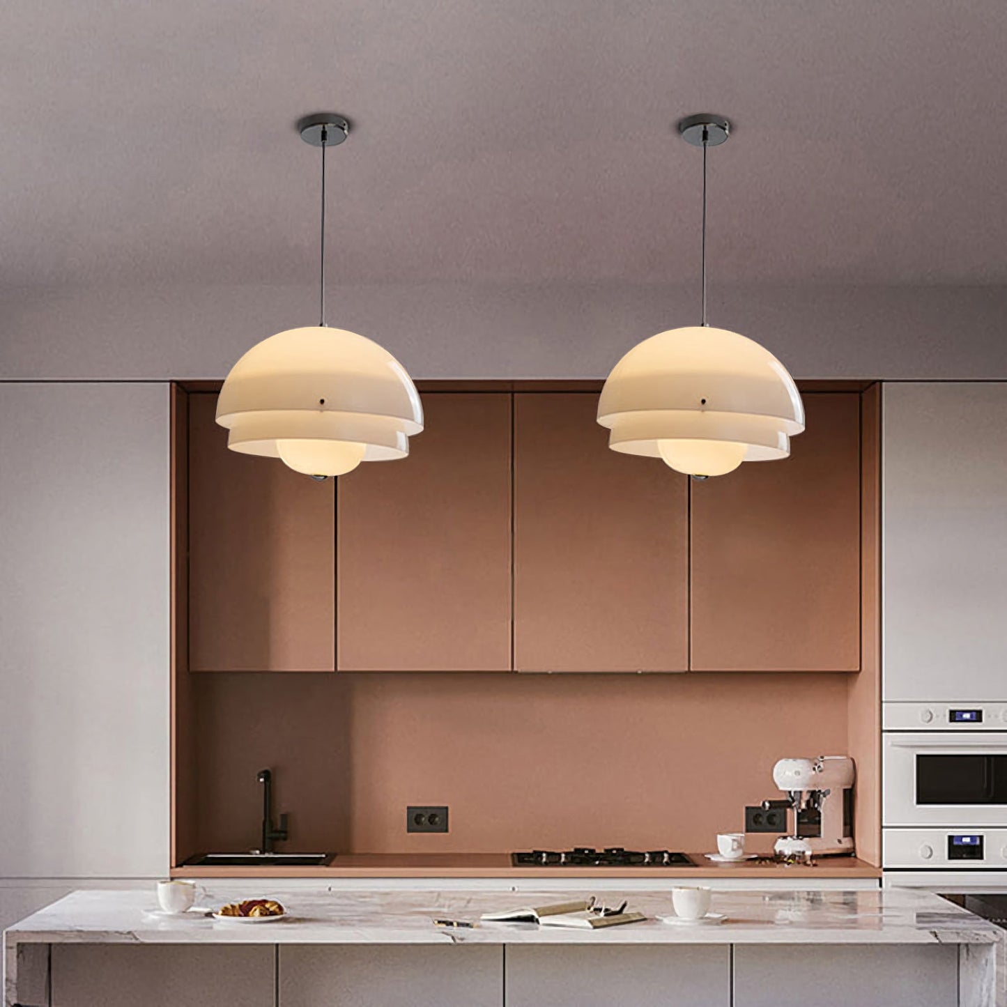 Modern Milk White Layer Pendant Lamp