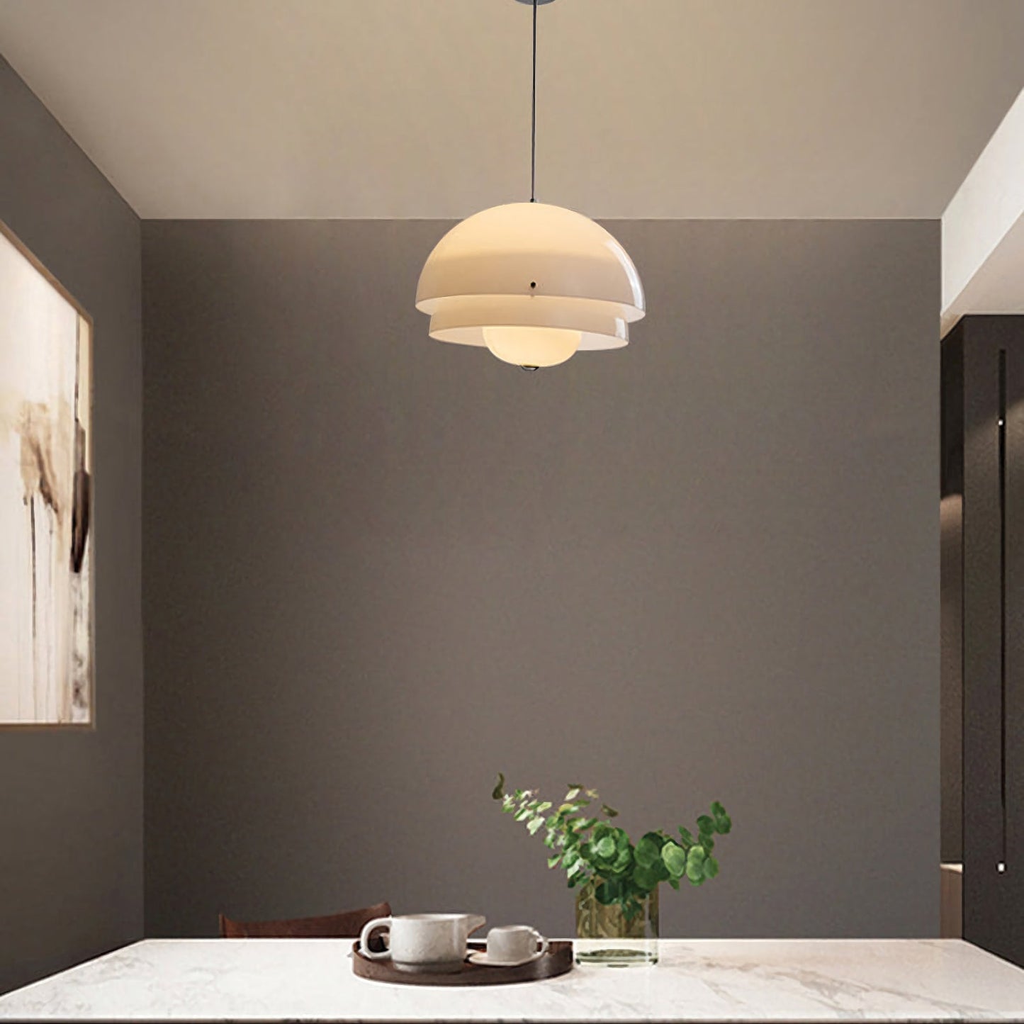 Modern Milk White Layer Pendant Lamp