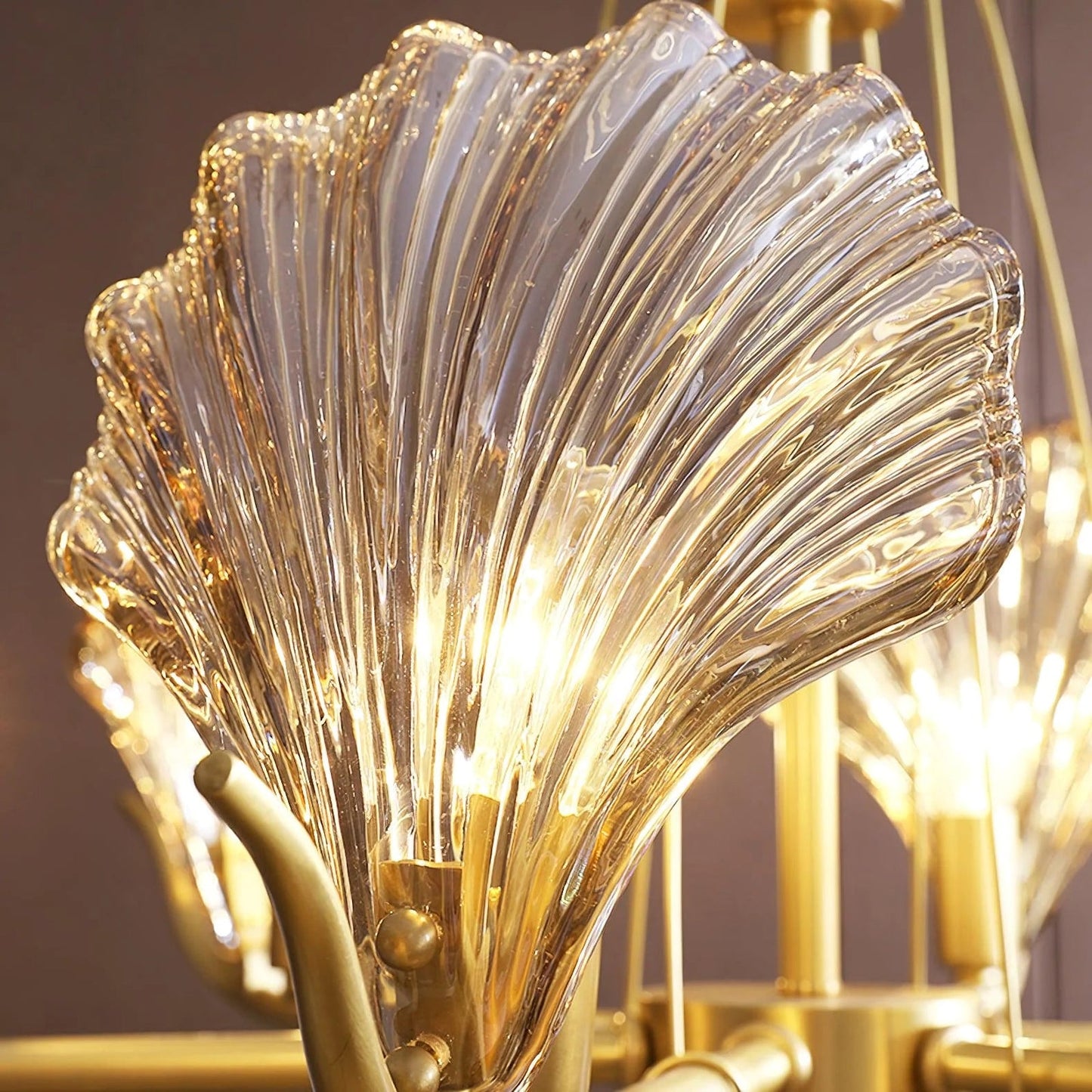 Modern Shell Glass Chandelier