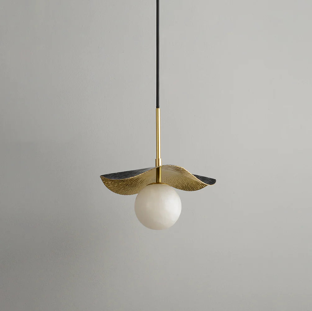 Alabaster Montera Brass Pendant Light