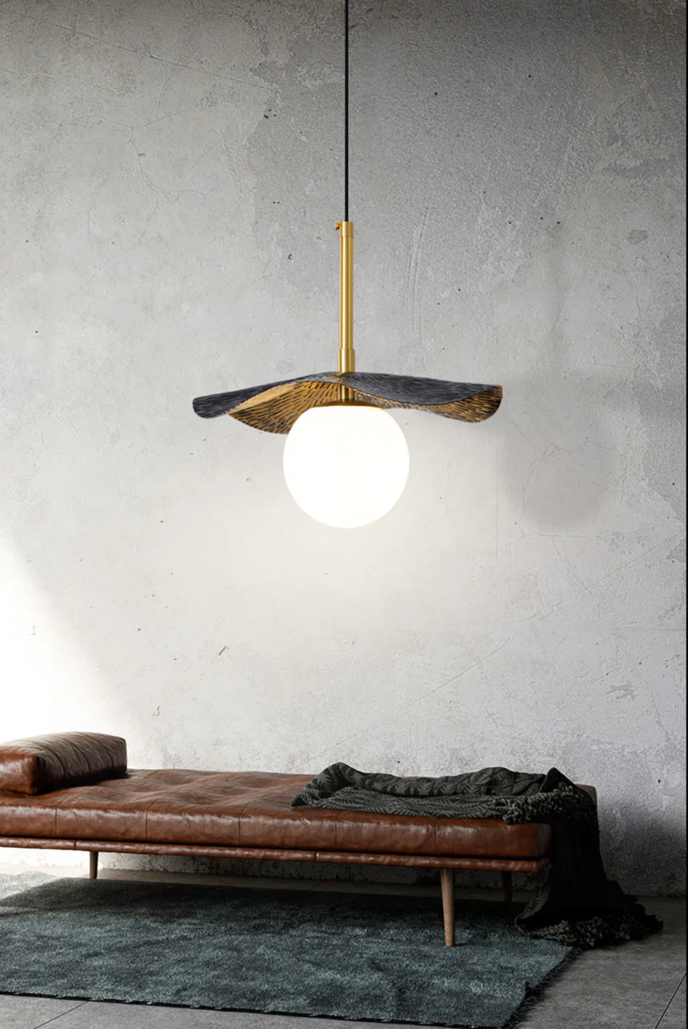 Alabaster Montera Brass Pendant Light